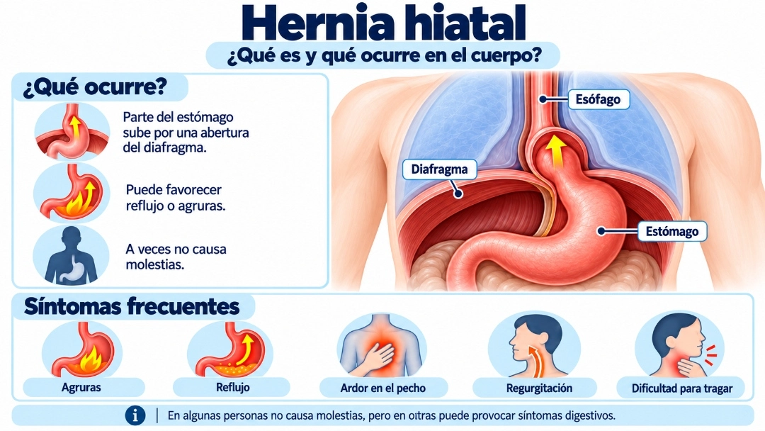 Ilustración Médica Hernia Hiatal y ERGE Reflujo